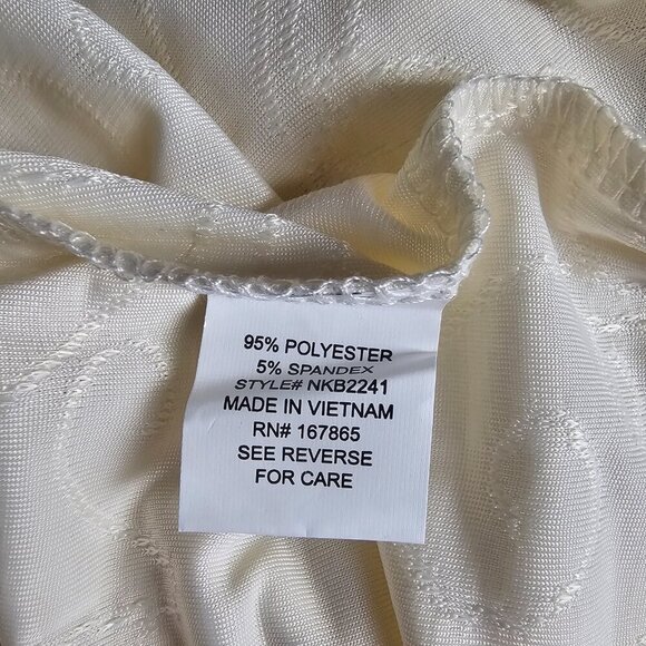 Notations Ivory Zip V Neck New 3/4 Sleeve Blouse - Picture 5 of 8